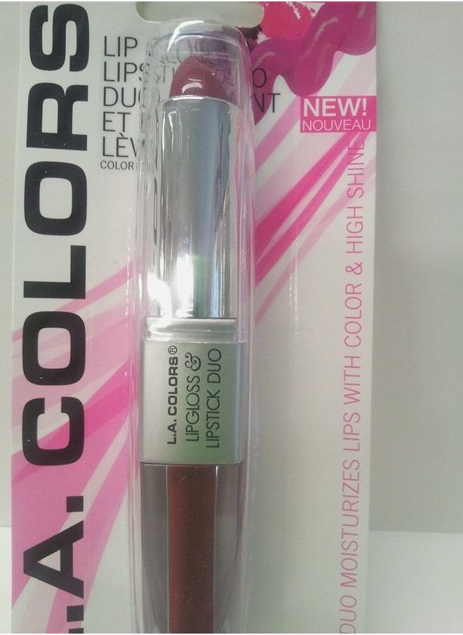 LA Colors - Lip Gloss & Lipstick Duo, Moisturizes lips with natural color & high Shine, BLC826 Charmed by Unknown - Image 1