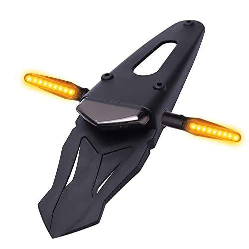 DREAMIZER Universal Dirt Bike LED Rear Fender Brake Blinker Tail Lights Motorcycle Taillight with Flowing Turn Signals Kit for Off Road Enduro - Smoke Lens,with A Turn Signal Light - Image 1