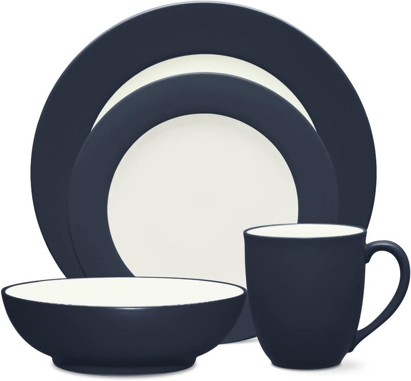 Noritake طقم أطباق نوريتاكي كولورويف البحرية 4 قطع خدمة لشخص واحد - Image 1