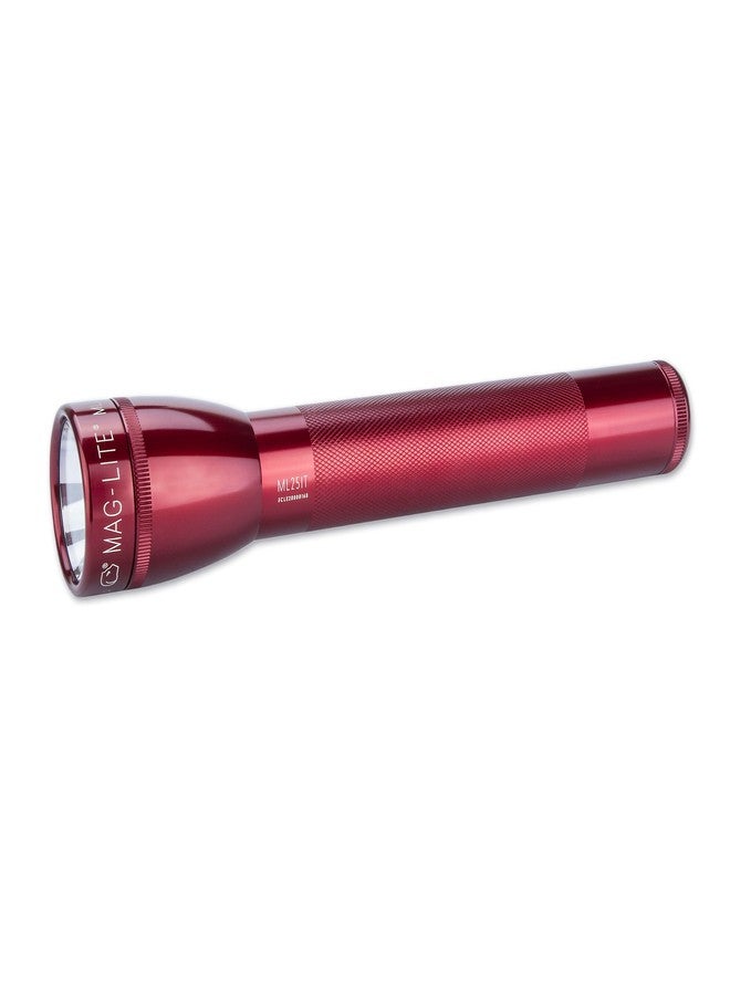 ماجلايت مصباح Mag-Lite 3 C-Cell اليدوي، مصنوع من الألومنيوم، أحمر، مدى 222 مترًا - Image 1
