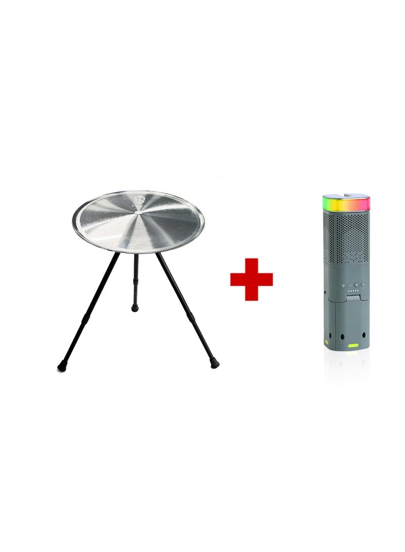 Toby's Tobyâ€™S Lightweight Adjustable-Height Foldable Camping Table With Telescopic Rechargeable Led Lantern  Durable, Compact, Rgb/Sos Waterproof Lighting Combo For Camping, Picnics, Bbqs, Hiking, Travel, And Emergencies - Image 1