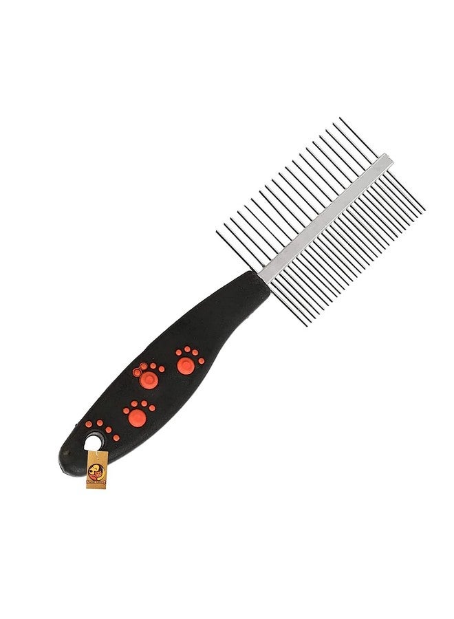 Double Side Steel Needles Comb For Dogs And Cats - (Paw Dual Comb) | Grooming Rake Shedding Comb For Dogs, Cats - Cleaning Supplies (Color May Vary) (Double Side Comb)