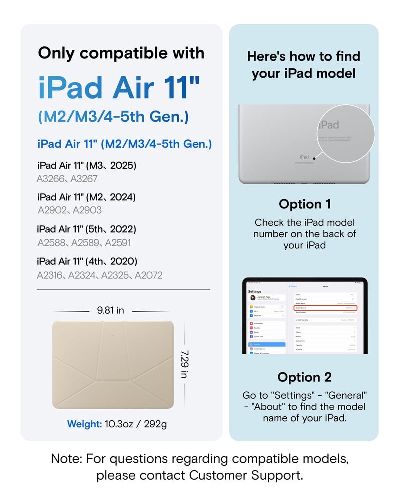 MOFT Dynamic Folio Case for iPad Air 11-inch (M3 2025 / M2 2024) & iPad Air 10.9-inch 5th 4th Generation 2022 2020, Slim Magnetic Stand Case with 20+ Viewing Angles,Ultra Thin,Beach White x Terracotta - Image 2
