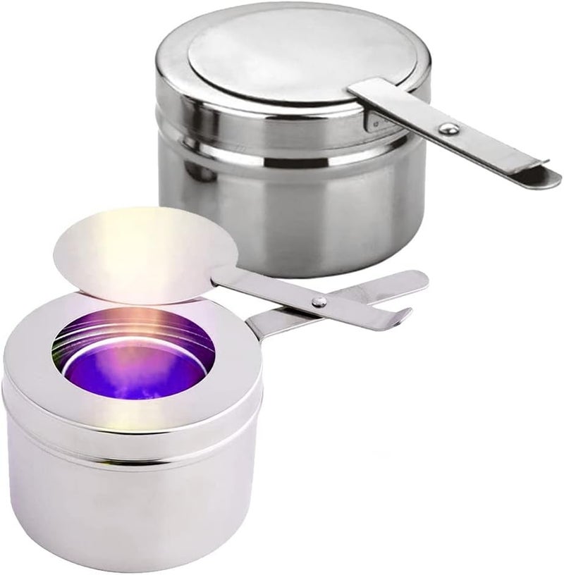 2pcs Stainless Steel Chafing Fuel Holder with Cover Chafer Canned Heat Fuel Box Buffet Warmer Warming Trays for Buffets Barbecue Parties Chafing Dish Buffet - Image 1