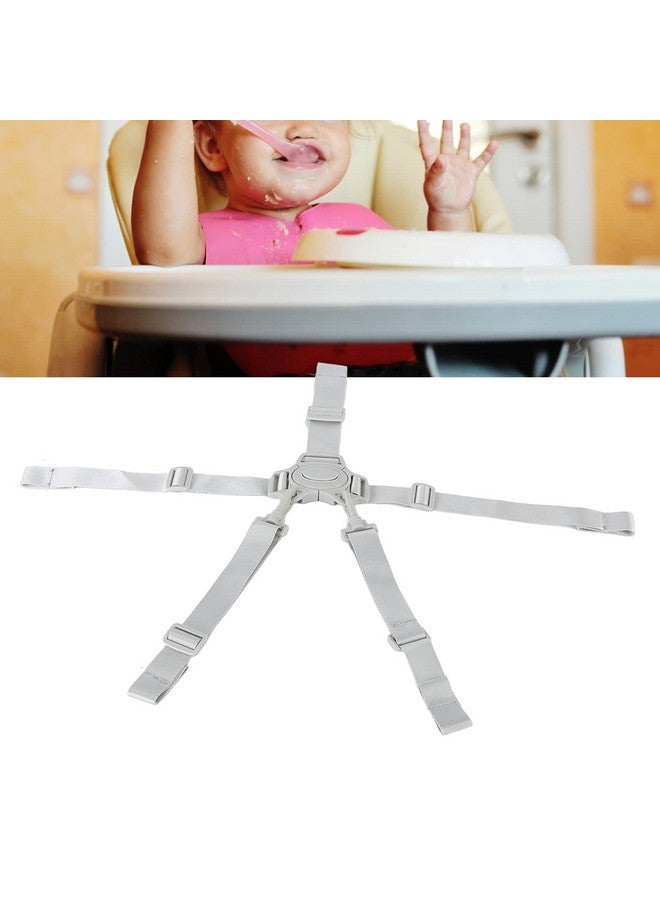 Estink 5 Point Baby Safety Harness, High Chair Straps 5 Point Harness Baby Safety Harness with Buckle for High Chairs, Strollers, Car Seats, Folding Baby Seats (Gray Button 5 Point Strap) - Image 2