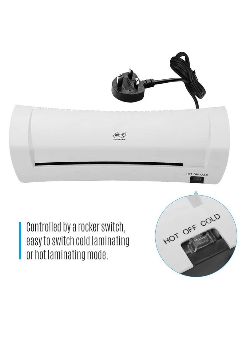 OSMILE - OSMILE SL200 A4 Laminator Machine, Hot and Cold Lamination, Dual Rollers, Fits A4/A5/A6, for Documents, Photos, Cards – Home, School, Office Use - Image 1