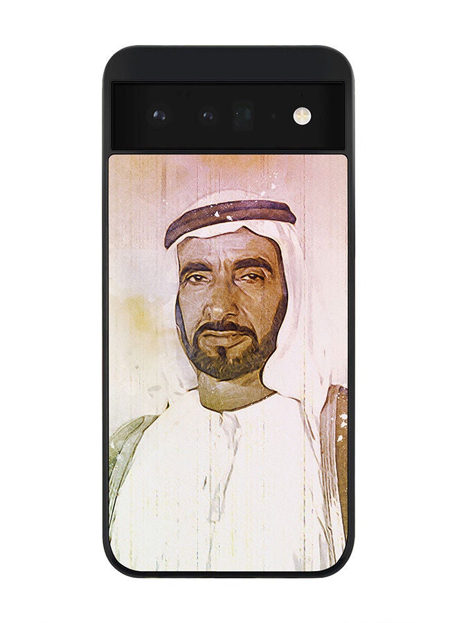Stylizedd Rugged Black edge case for Google Pixel 6 5G Slim fit Soft Case Flexible Rubber Edges Anti Drop TPU Gel Thin Cover -  The Wise Sheikh Zayed - Image 1