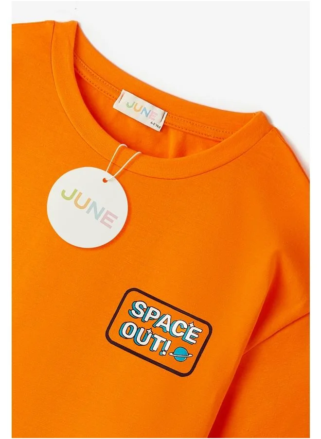 JUNE June Kids Space Printed Tshirt Orange