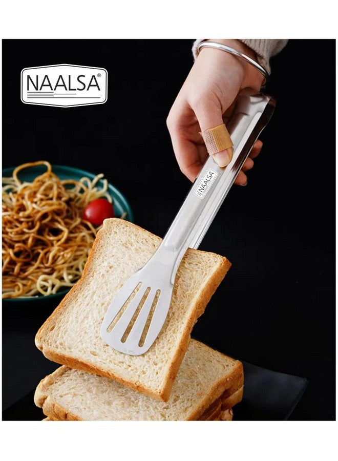 NAALSA1Pc EZYPICK Slotted Tong Stainless Steel 24cm/9.5inch Length Cooking and Serving Food Roti Chapati BBQ Salad Tong - Image 5