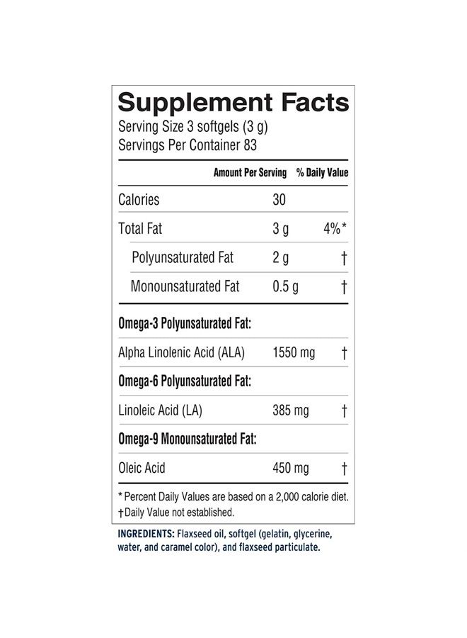 BARLEAN'S Lignan Flaxseed Oil Softgels, Cold-Pressed Flax Seed Supplement with 1,550 mg ALA Omega-3 Fatty Acids for Joint & Heart Health, 1000mg, 250 ct - Image 3
