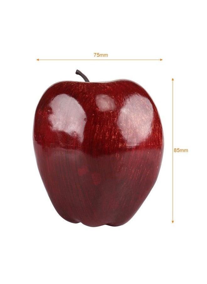 Kesoto Kesoto 6pcs Artificial Red Apples Fake Fruit House Kitchen Party Decoration, Faux Big Red Apples, 3.3 x 2.9 Inches  - Image 2