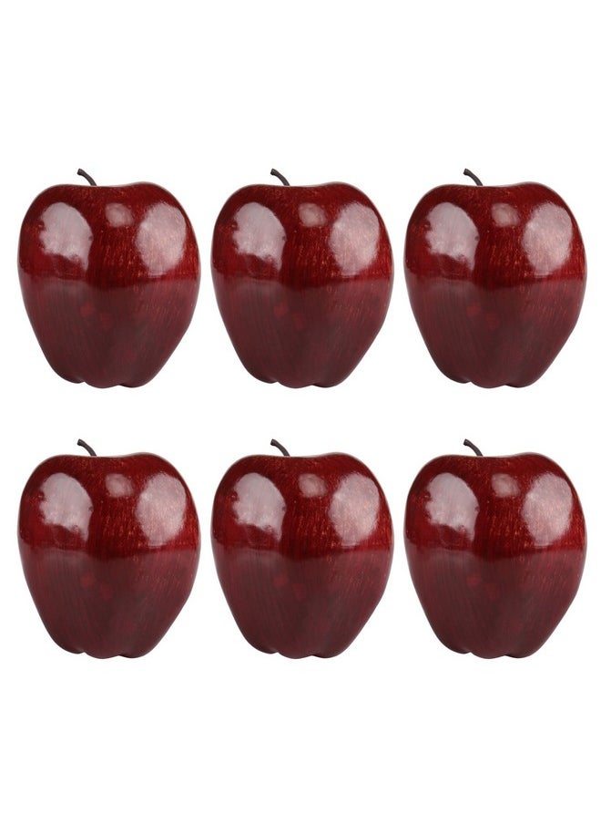 Kesoto Kesoto 6pcs Artificial Red Apples Fake Fruit House Kitchen Party Decoration, Faux Big Red Apples, 3.3 x 2.9 Inches  - Image 1