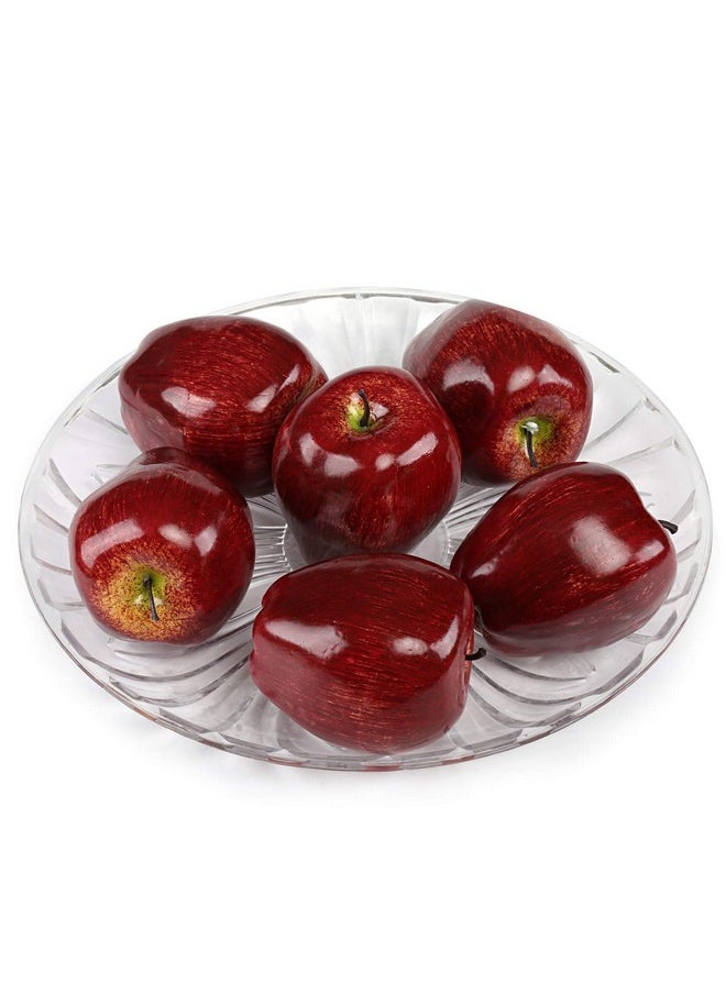 Kesoto Kesoto 6pcs Artificial Red Apples Fake Fruit House Kitchen Party Decoration, Faux Big Red Apples, 3.3 x 2.9 Inches  - Image 3