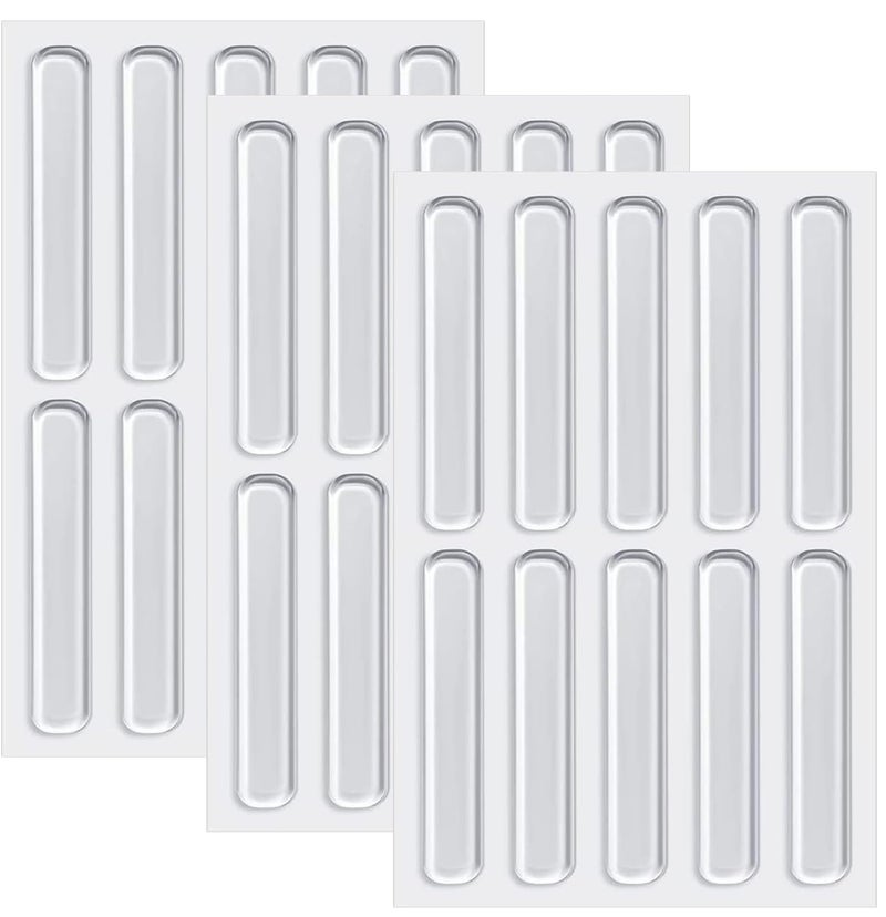 YOMITH Clear Rubber Silicone Strip Wall Protector, Cabinet Door Bumper, Furniture Drawer Safety Stopper, Car Anti Collision Bumper Guard (Pack of 30) - Image 1