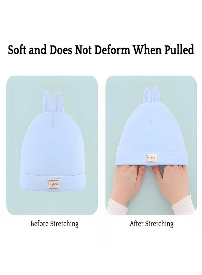SYGA Combo Baby Bib & Cap Cotton Feeding Bib, Apron with Snap Button For Infant Baby Boy & Girls 0-6 Month - Blue - Image 4