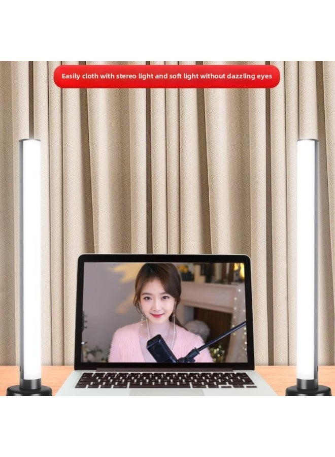 ملء الضوء المباشر للكمبيوتر، مرساة سطح المكتب، استوديو مخصص لتجديد الجمال، صف مزدوج من مصابيح LED تهتز خلفية الصوت والفيديو - المواصفات: 【نموذج مطور ☆3000 لومن】 ضوء ملء صف مزدوج + مشبك مصباح تجميل 2 - Image 3