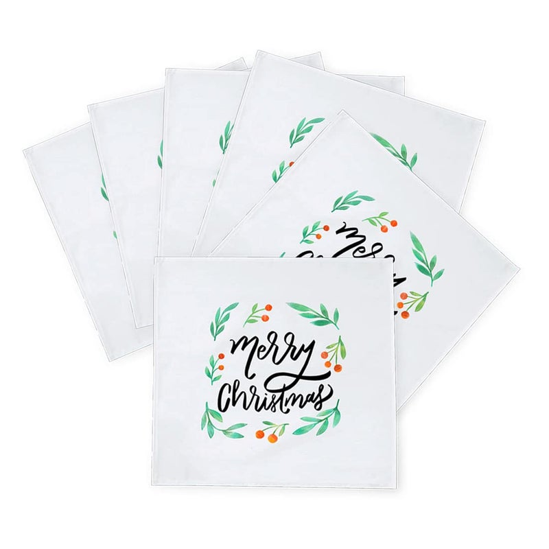 Khakee 6 Pcs Christmas Theme Silk Table Napkins 10x 10 for Xmas Decoration Christmas OrnamentsChristmas Giftxmas21588 - Image 2