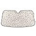 Oarencol Leopard Cheetah White Car Windshield Sun Shade Foldable UV Ray Sun Visor Protector Sunshade to Keep Your Vehicle Cool 55 x 276 - Image 2