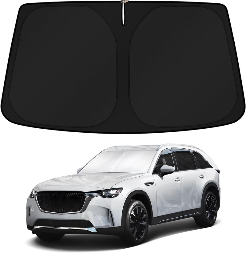 KUST Windshield Sun Shade for 2024 2025 2026 Mazda CX-90 CX90 PHEV Accessories Custom Fit Sunshade Sun Protector Blocks UV Rays Keep Your Car Cooler - Image 1