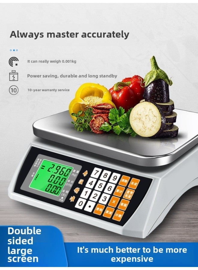 Electronic Scale Commercial Small Platform Scale 10kg30kg Weighing Electronic Scale Household Kitchen Baking Special Scale Wholesale-Model:[three-purpose Dry Storage] 15kg Lcd Flat Plate, Indoor And Outdoor Universal "long-lasting Battery Life" - Image 2