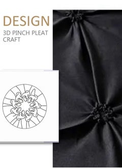 LUNA Home Premium King size 6 pieces Without filler, Pinch pleat plain black color, Bedding Set.  - Image 4