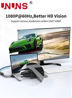 UNUNS VGA to HDMI Adapter Converter, UNUNS 1080P Video Dongle Adaptador VGA Converter with Audio Cable (0.5ft/0.15m), Active VGA Male to HDMI Female for PC, Laptop, Projector, Monitor  - Image 4