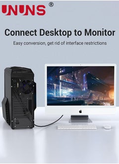 UNUNS VGA to HDMI Adapter Converter, UNUNS 1080P Video Dongle Adaptador VGA Converter with Audio Cable (0.5ft/0.15m), Active VGA Male to HDMI Female for PC, Laptop, Projector, Monitor  - Image 3