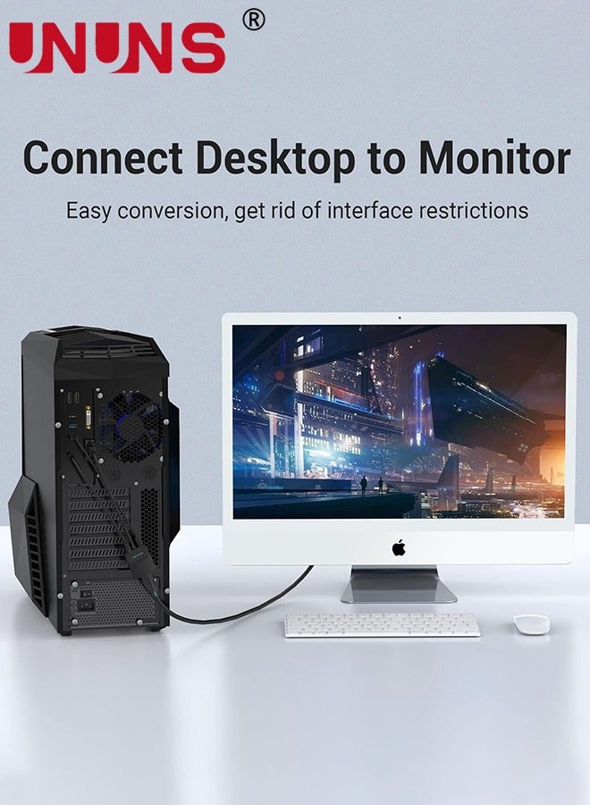 UNUNS VGA to HDMI Adapter Converter, UNUNS 1080P Video Dongle Adaptador VGA Converter with Audio Cable (0.5ft/0.15m), Active VGA Male to HDMI Female for PC, Laptop, Projector, Monitor - Image 3