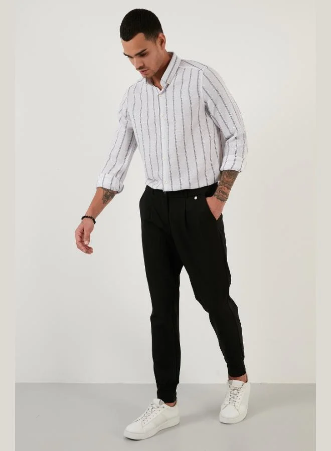 Buratti  Buratti Cotton Striped Regular Fit Button-down Collar Shirt Men's SHIRT CF21S112480 for Men | Best Price UAE