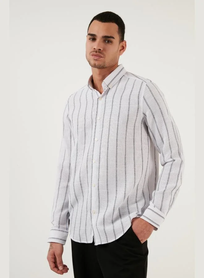 Buratti  Buratti Cotton Striped Regular Fit Button-down Collar Shirt Men's SHIRT CF21S112480 for Men | Best Price UAE