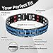 Feraco Mens Magnetic Bracelet Titanium Steel Magnetic Bracelet with Double Row 4 Elements Magnets Black Double Blue Line - Image 4