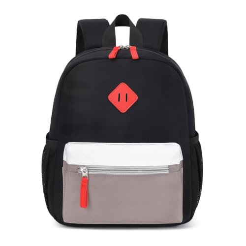 BEFUNIRISE Toddler Backpack, 12inch Preschool Backpack for Kids Boys and Girls 2-4 Kindergarten Preschool Bookbag with Chest Buckle (Black Grey, Small) - Image 2