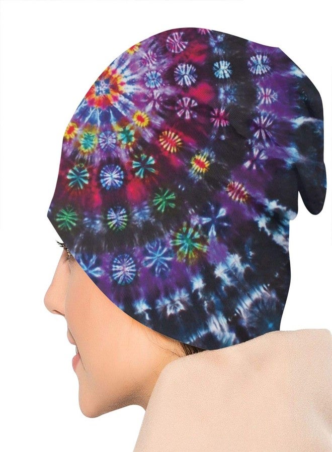 MOLIAN Tie Dye Mandalas Beanie Men Women Unisex Skull Knit Hat Cap - Image 5