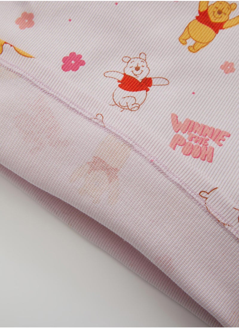 DeFacto Disney Winnie The Pooh Long Sleeve Top And Bottom Ribbed Pajama Set  - Image 5