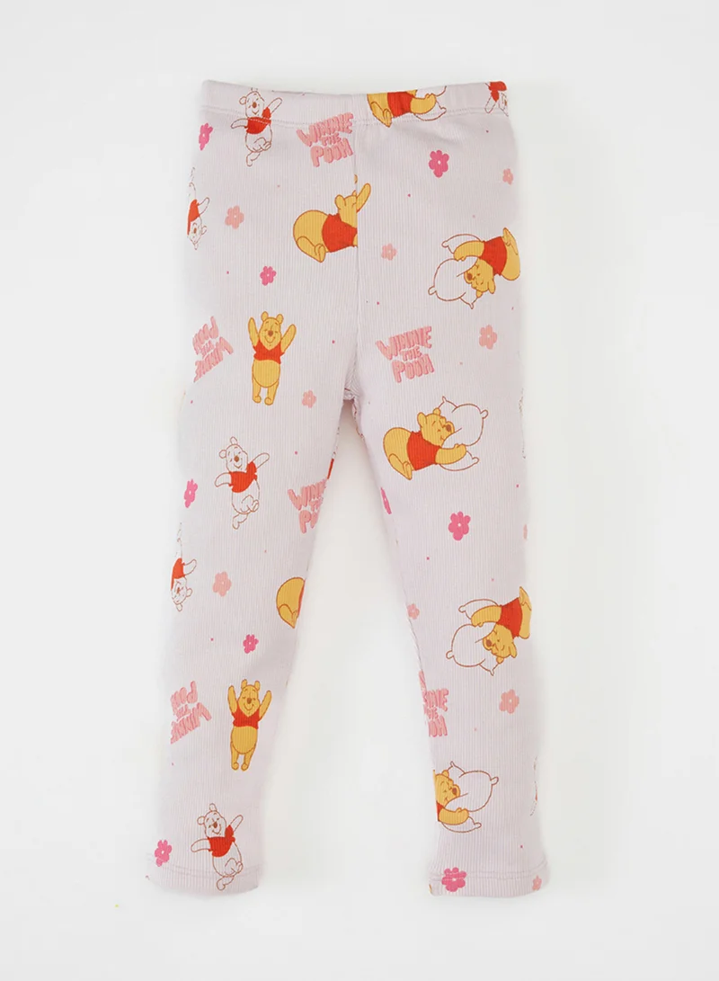 DeFacto Disney Winnie The Pooh Long Sleeve Top And Bottom Ribbed Pajama Set