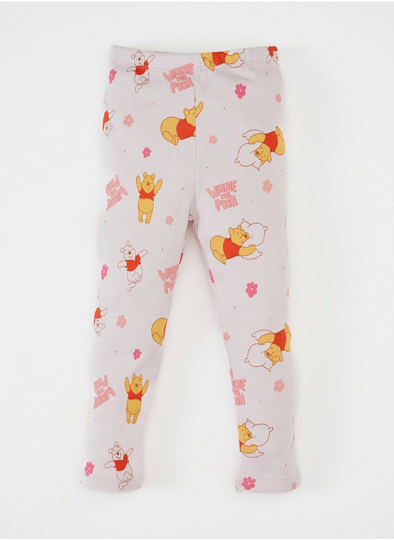 DeFacto Disney Winnie The Pooh Long Sleeve Top And Bottom Ribbed Pajama Set  - Image 3