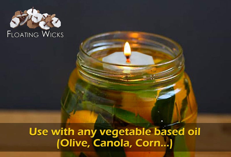 Ner Mitzvah Octagon Shaped Floating Replacement Candle Wicks - Floating Oil Wicks - 1 Pack of 50 Pcs - Image 4