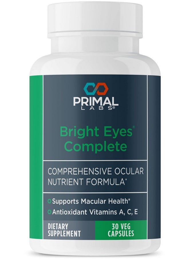 Primal Labs - Primal Health Bright Eyes Complete Ocular & Macular Health Clear Vision Lutein & Zeaxanthin Formula Healthy Eyesight Relieves Eye Strain From Blue Light Dietary Supplement 30 Capsules - Image 1
