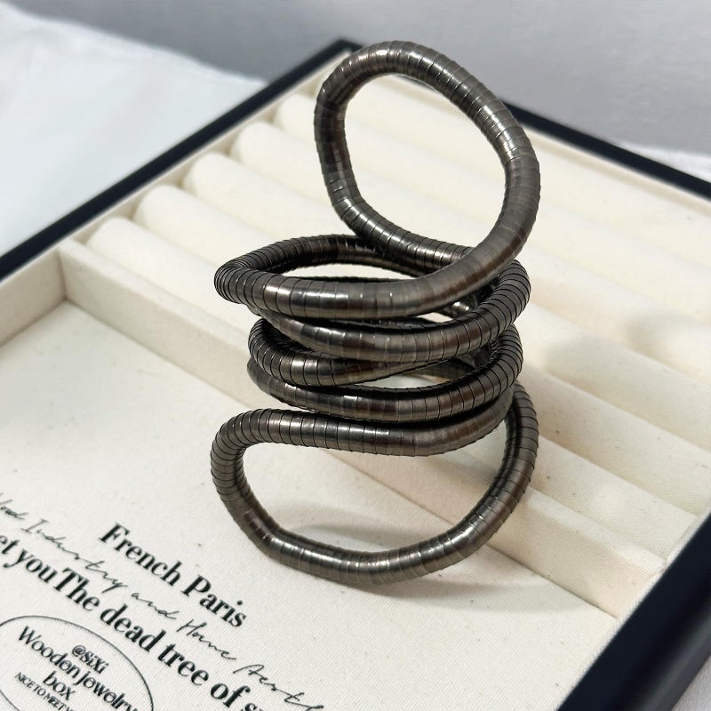 HTH Bendable Snake Necklace Flexible Adjustable Snake Choker Necklace Bracelet Accessories (Black) - Image 4