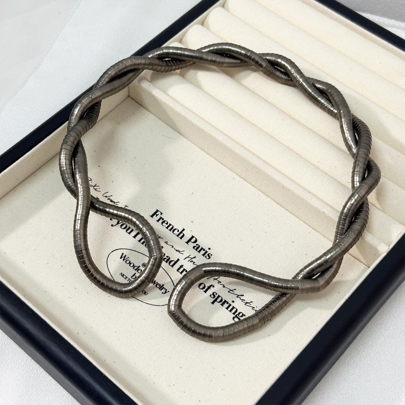 HTH Bendable Snake Necklace Flexible Adjustable Snake Choker Necklace Bracelet Accessories (Black) - Image 5