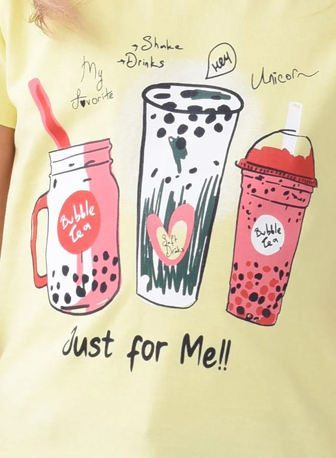 victor and jane Bubble Tea Graphic Print T-Shirt by Styli