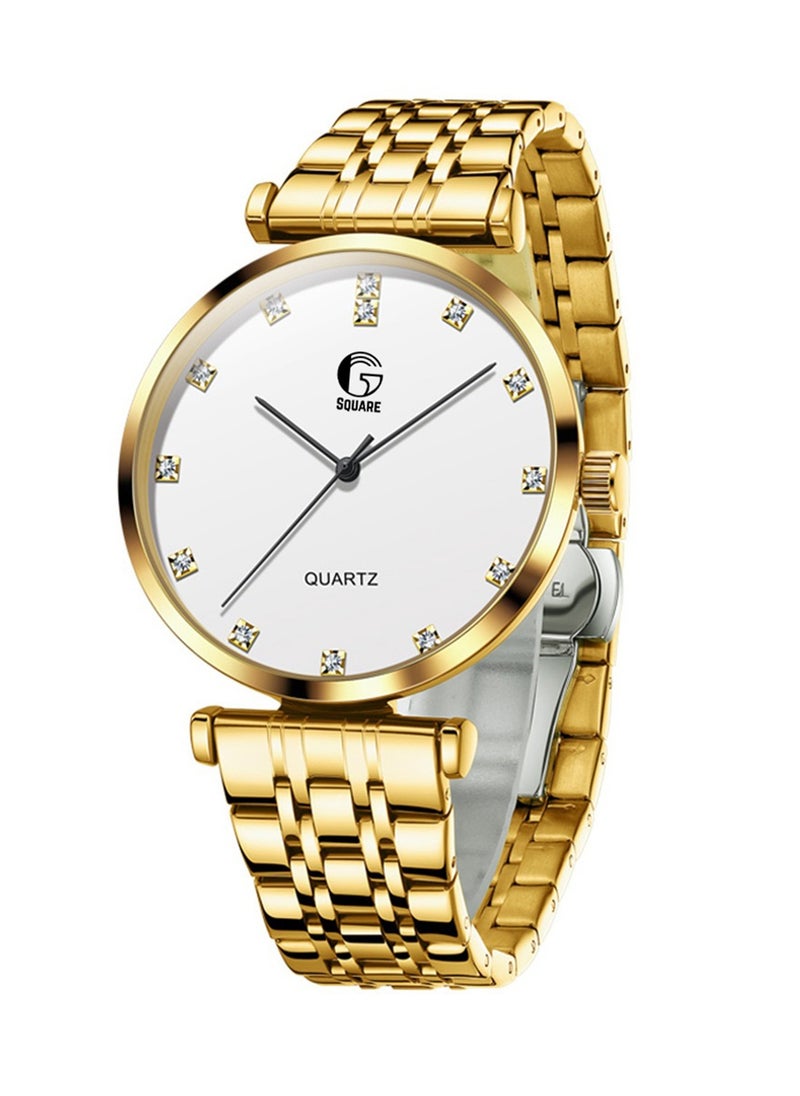 Gsquare Men's Analog Quartz White Dial Stainless Steel Watch-5596  - Image 2