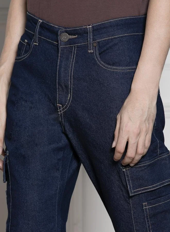 Dennis Lingo  Men'S Dark Blue Cotton Blend Denim Full Length Relaxed Jeans for Men | Best Price UAE