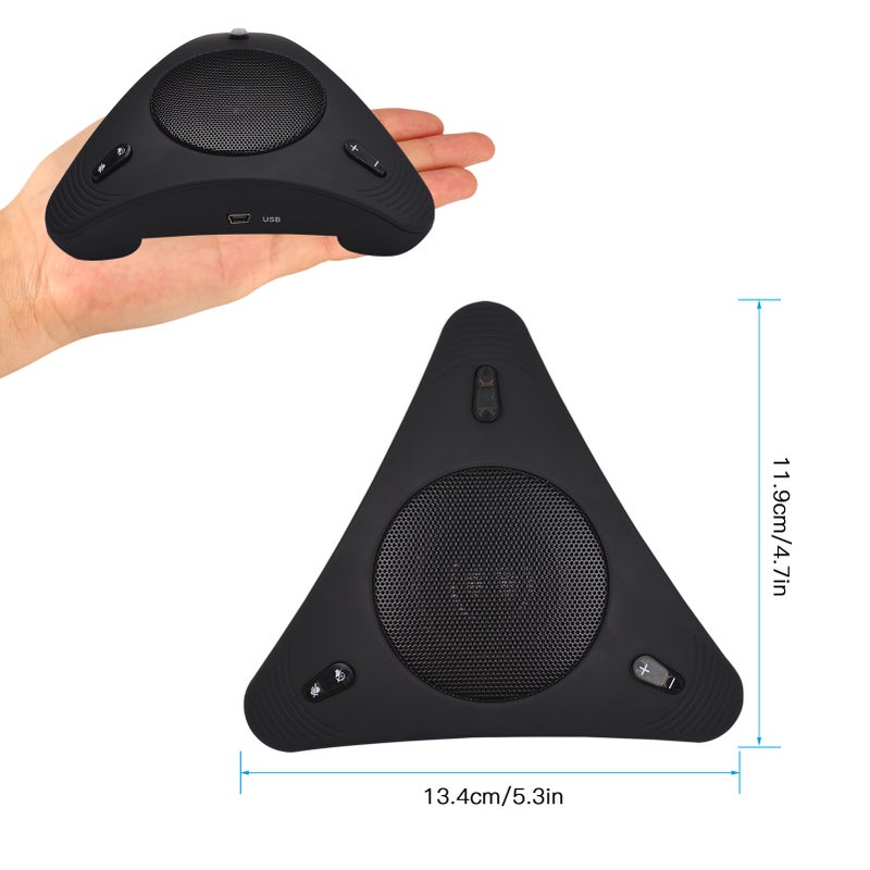 ميكروفون مؤتمرات سماعة USB مع سماعة، ميكروفون متجه 360 درجة مع إلغاء الصدى، ميكروفون كمبيوتر محمول وكمبيوتر شخصي مع وظيفة الصمت وتعديل مستوى الصوت، توصيل واستخدام فوري لمكتب المنزل والأعمال ومحادثات سكايب ومؤتمرات الفيديو والألعاب والمنصات التعليمية عبر الإنترنت - Image 3