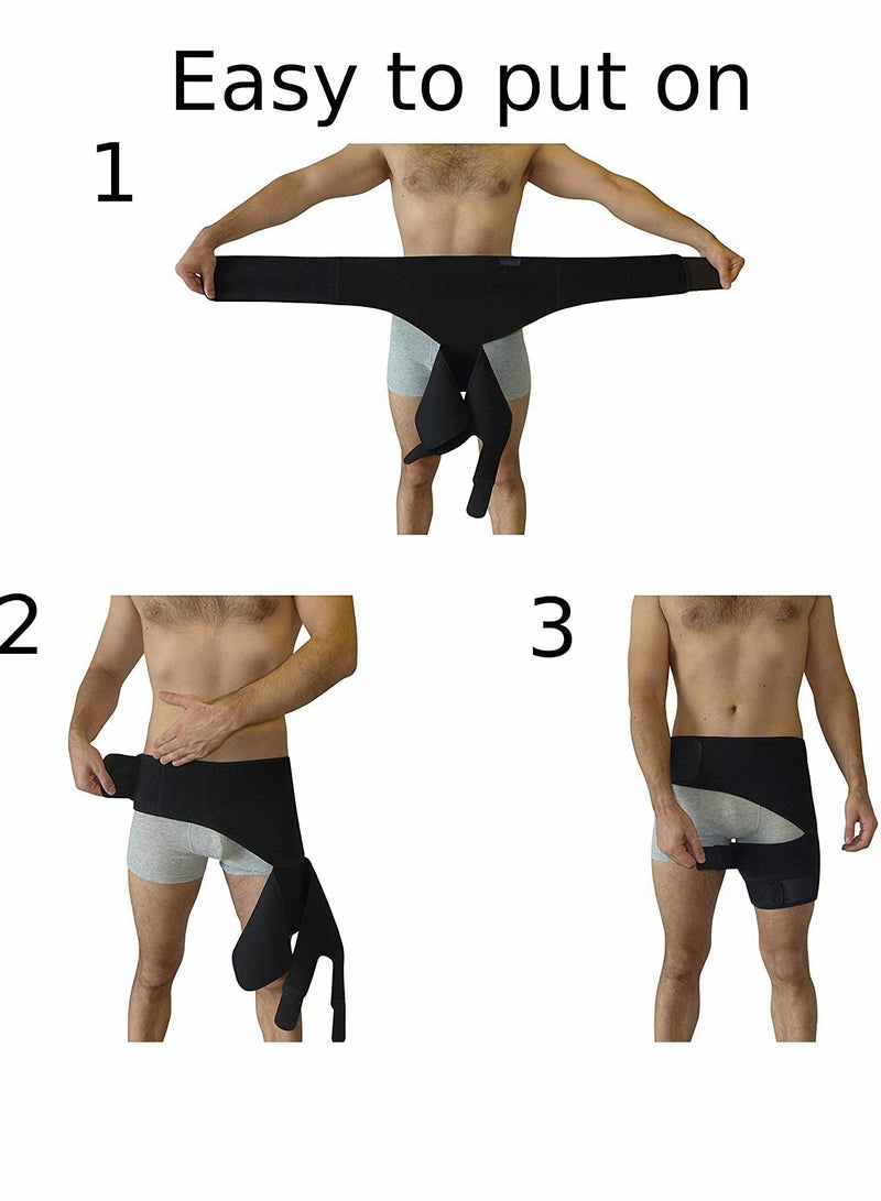 Thigh Support Brace for Pain Relief, Compression Wrap for Sciatica and Hamstring Support - Image 4