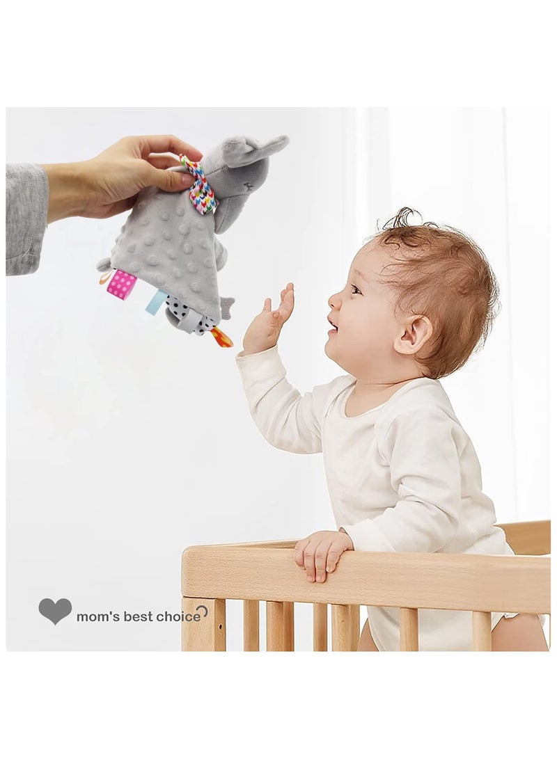 Blanket for Newborn,Soft Cotton Elephant Security Taggies Teether Toy,Soothing Newborn Baby Gifts,Newborn Gifts for Baby Girl Boy, Kids, and Toddlers - Image 4