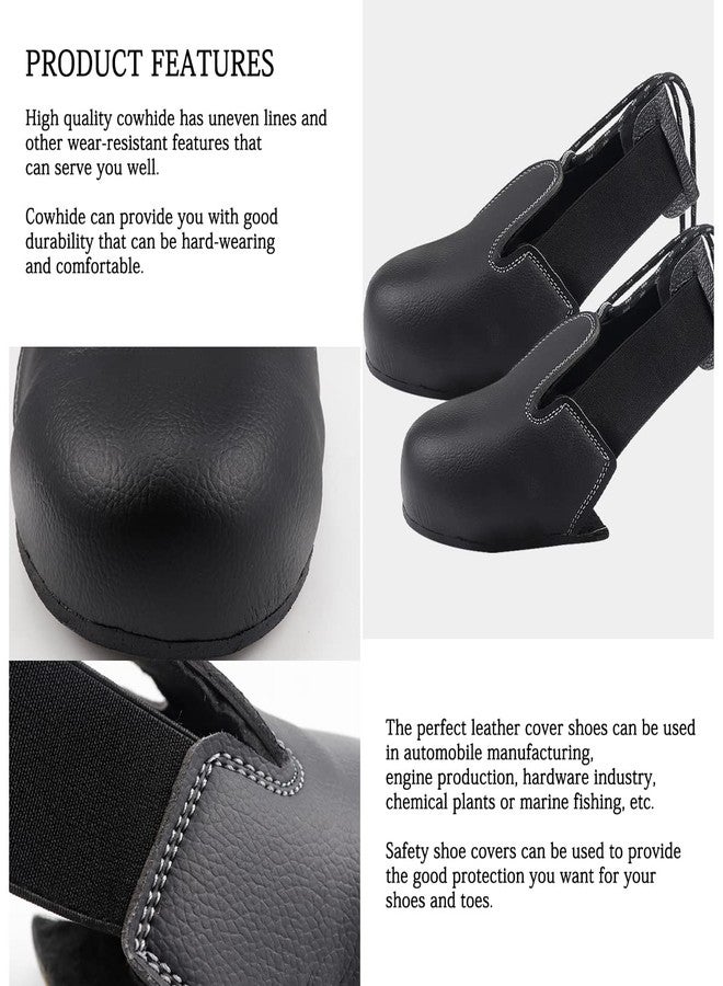 YOLUFER Steel Toe Cap Safety Shoe Covers Leather Overshoes Cover with Adjustable Strap Anti-kick shoe caps for Industry (Size EUR 36-47) - Image 3