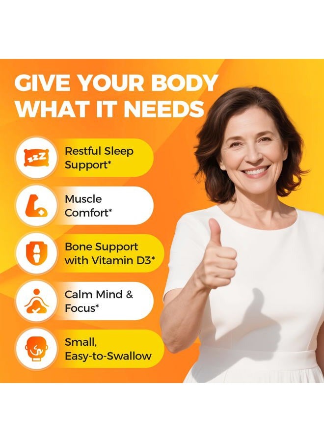 Alliwise Magnesium Glycinate 400mg Softgels with Vitamin D3 & B6,Small Easy to Swallow Gel Caps,High Absorption, Gentle on Stomach,Supports Sleep, Muscle & Calm,Bone Health,120 Softgels - Image 2