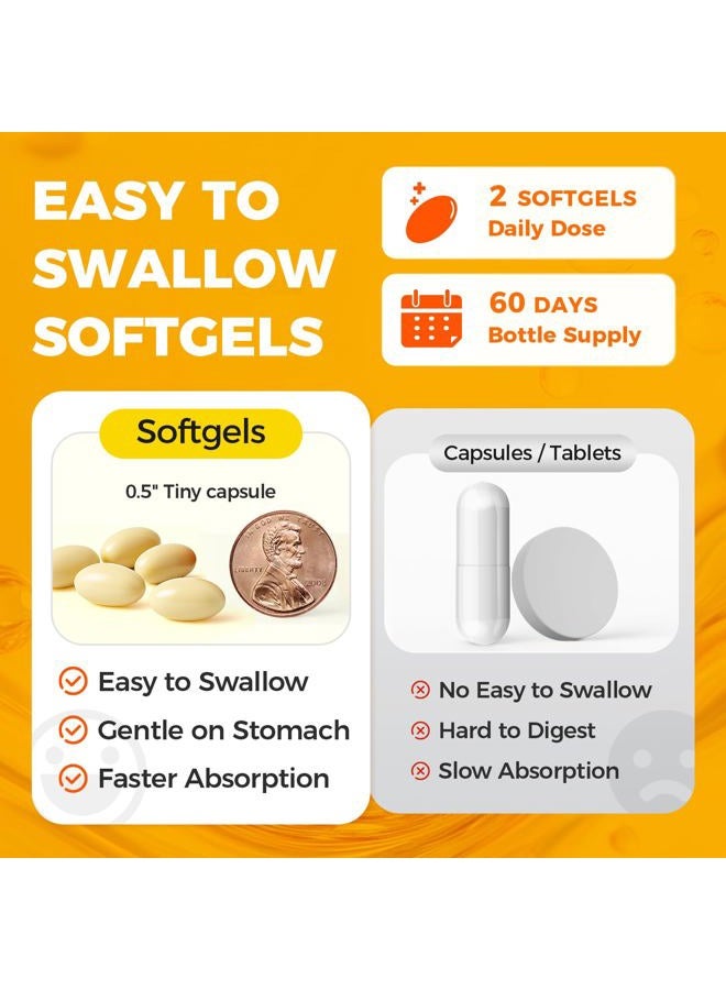 Alliwise Magnesium Glycinate 400mg Softgels with Vitamin D3 & B6,Small Easy to Swallow Gel Caps,High Absorption, Gentle on Stomach,Supports Sleep, Muscle & Calm,Bone Health,120 Softgels - Image 5