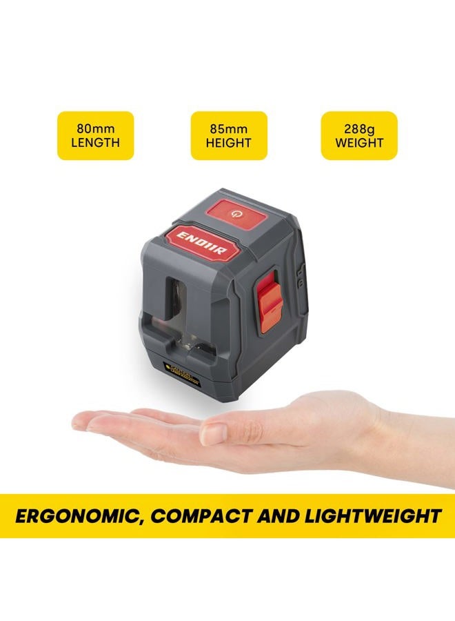 Enventor Laser Level, 15M Cross Line Laser Level, Laser Levels Self Leveling with 2 Lines Horizontal/Vertical, 2 Mode Manual/Self-Leveling, IP54, 360° Magnetic Bracket, 2 x AA Batteries Red - Image 5
